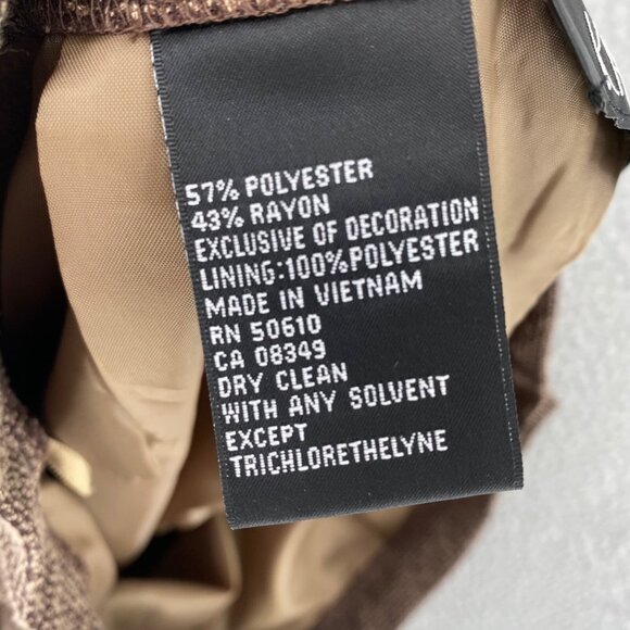 Kasper Skirt Womens 10 Brown Textured Midi Pencil Straight Office Career Work - Picture 7 of 10